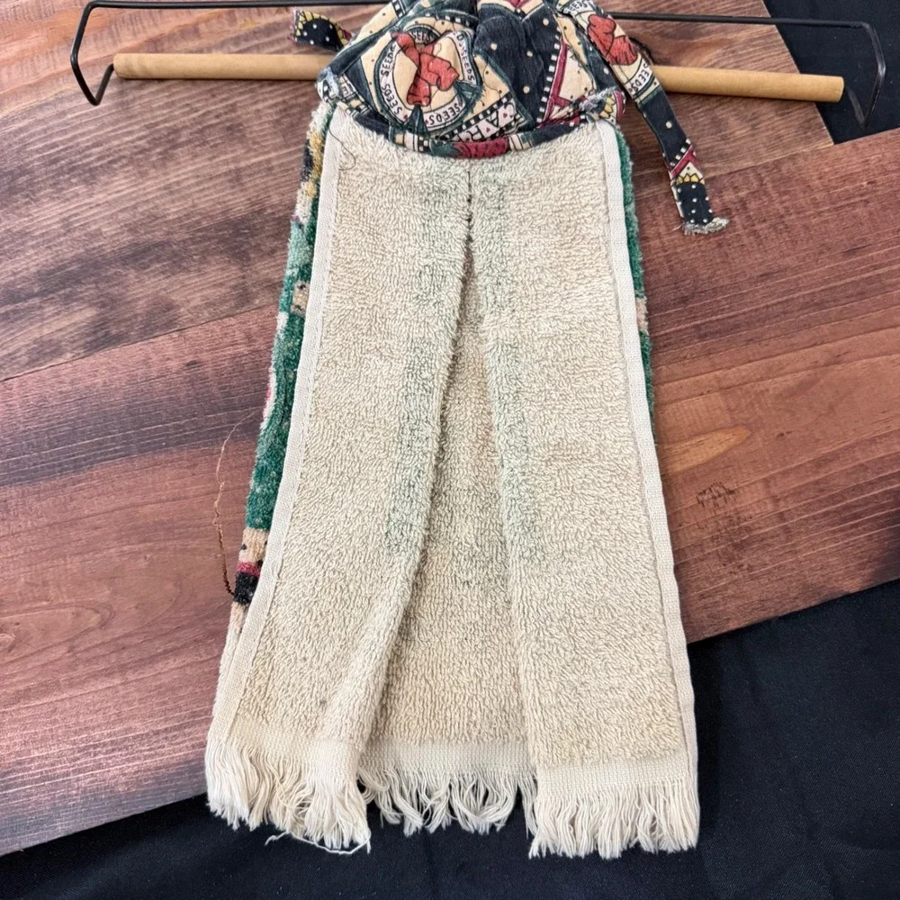 Handmade Primitive Country Kitchen Towel Set Watermelon Sunflower Heart Hanger